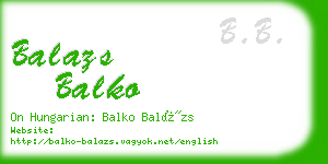 balazs balko business card